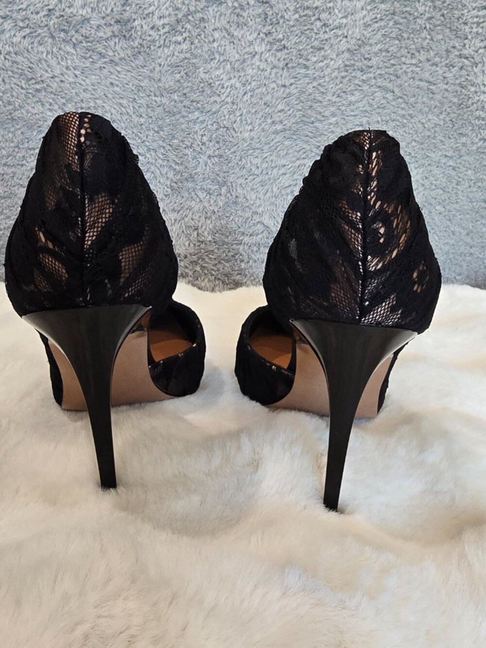 Steve Madden Elegant Stiletto D'Orsay Black Lace Heels Women's Sizes NEW - Picture 7 of 13